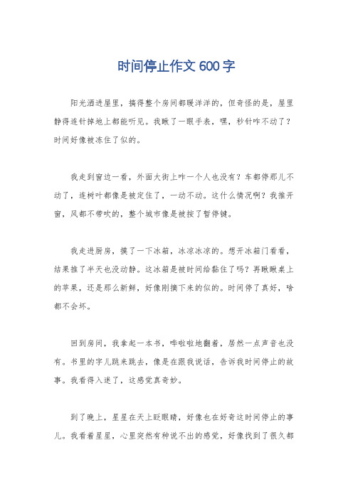 时间停止作文600字