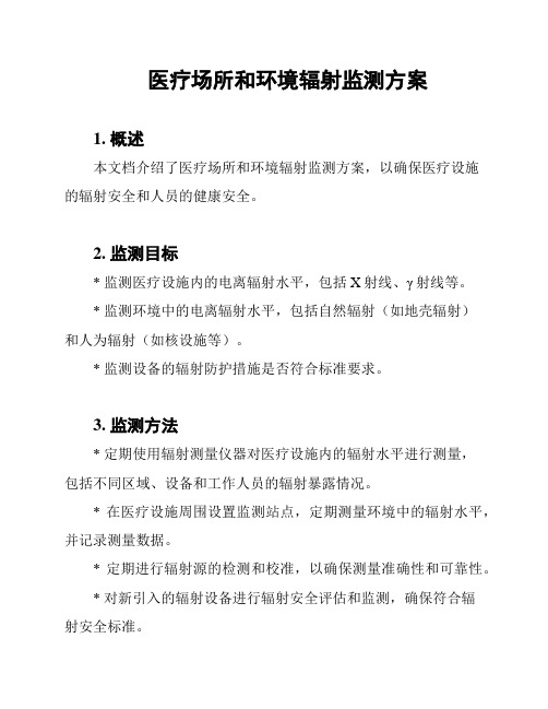 医疗场所和环境辐射监测方案