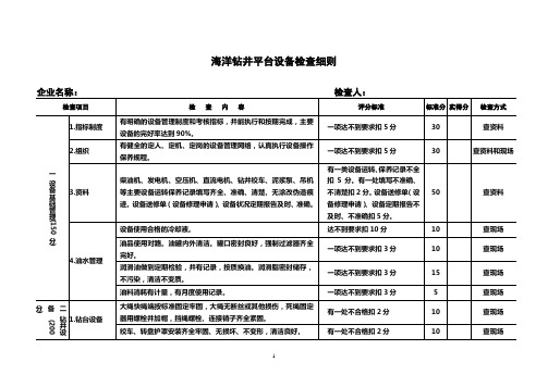 海洋钻井平台检查细则(DOC)