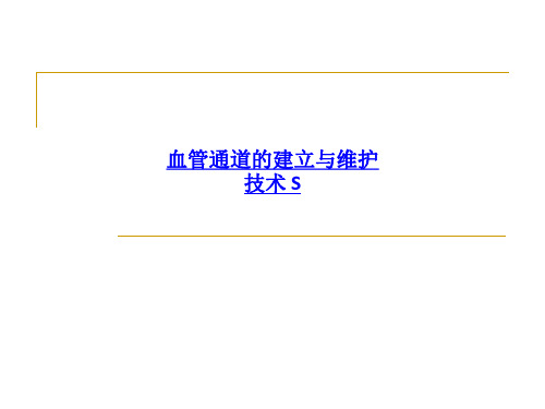 血管通道的建立与维护技术 PPT课件