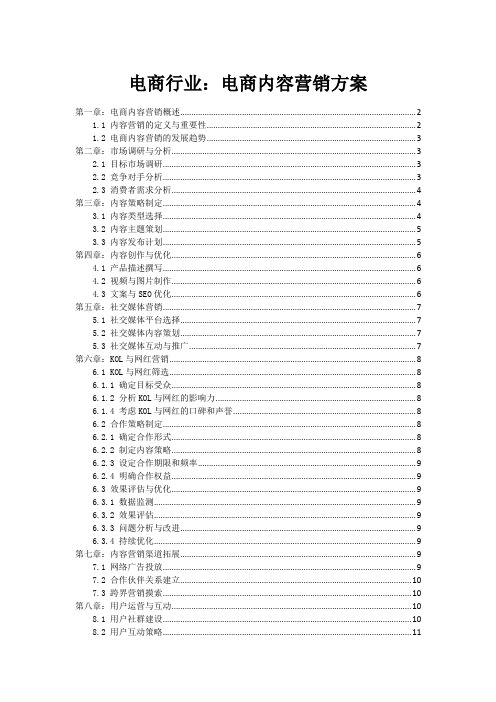 电商行业：电商内容营销方案