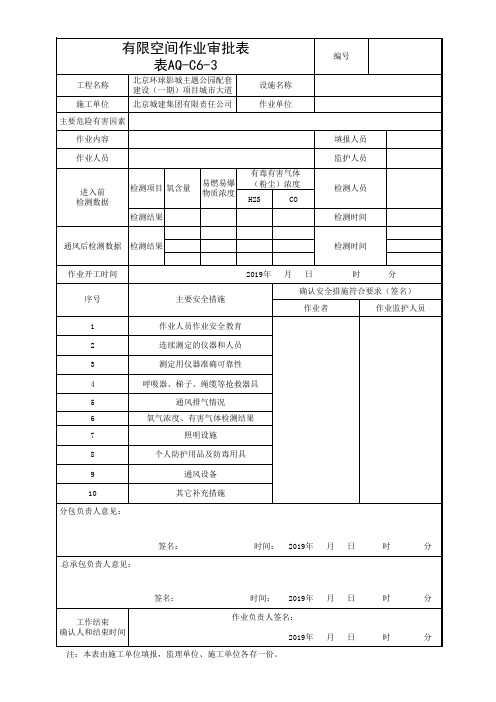 AQ-C6-3_有限空间作业审批表