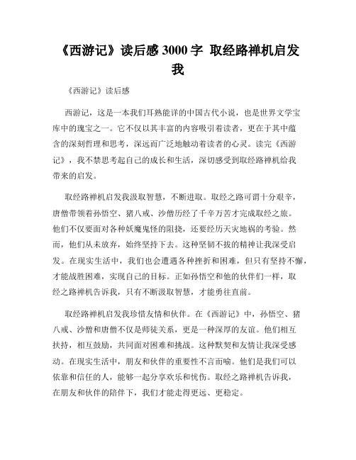 《西游记》读后感3000字  取经路禅机启发我