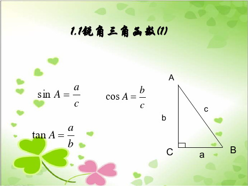 2022年浙教初中数学九下《锐角三角函数》PPT课件2