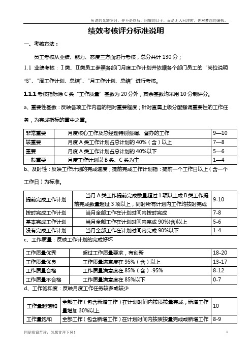 (新)绩效考核评分标准说明