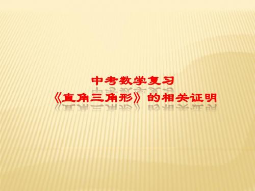 中考数学复习《直角三角形》的相关证明(共16张PPT)