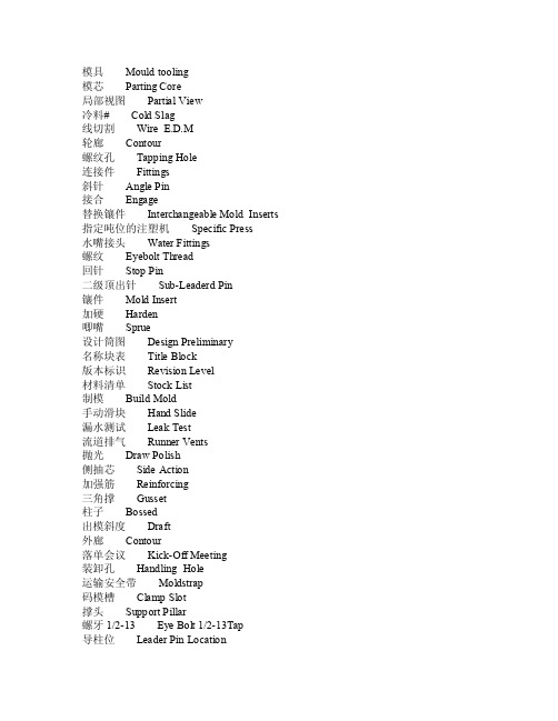 模具英文缩写对照表