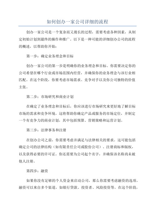 如何创办一家公司详细的流程