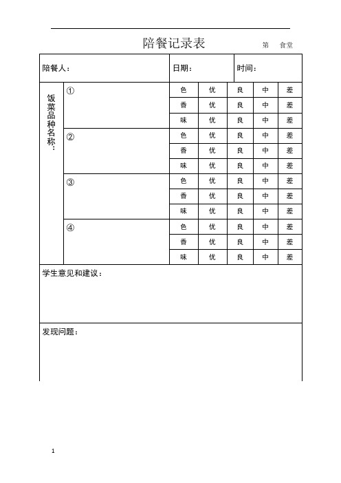 陪餐记录表