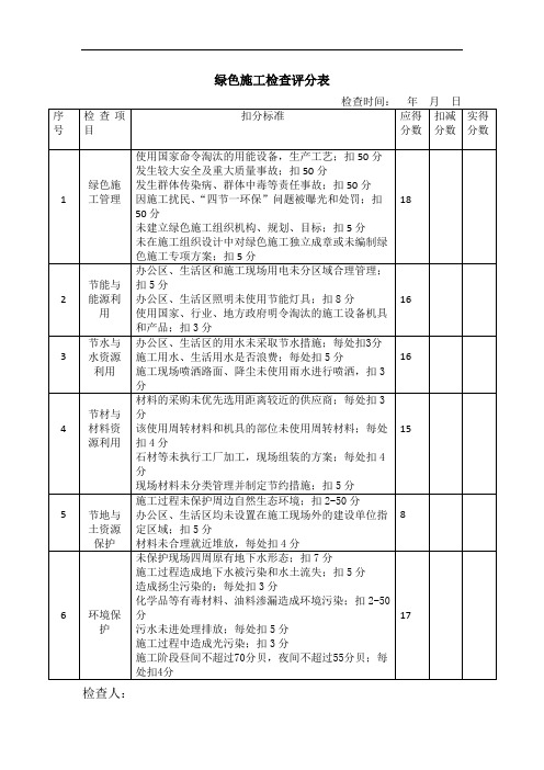 绿色施工评价