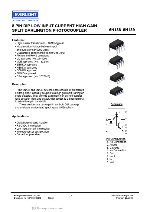 6N139S(TA),6N138S1(TA),6N138S1(TA)-V,6N138S1(TB),6N138S1(TB)-V,6N138S(TA), 规格书,Datasheet 资料