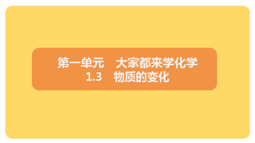 1.3物质的变化课件九年级化学科粤版上册