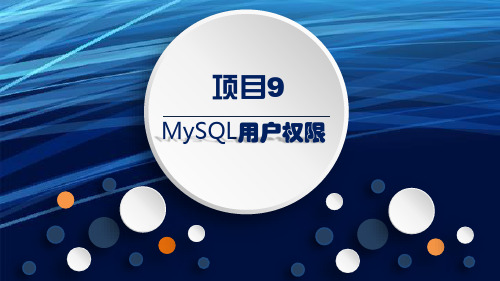 《MySQL数据库应用与维护项目式教程》项目9 用户权限