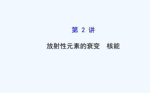 《复习方略》高中物理(沪科版)一轮复习课件：选修 放射性元素的衰变 核能 