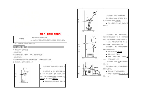 通用版2019版高考化学微一轮复习学案：第2讲物质的分离和提纯 Word版含答案