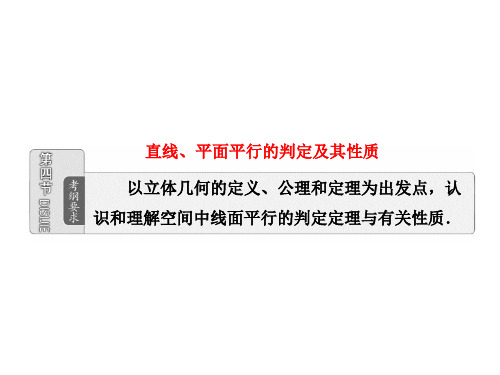 高一数学必修2直线平面平行的判定及其性质知识点讲解