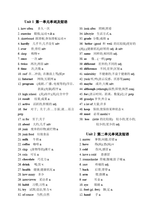 (完整)新目标英语八年级上册单词表