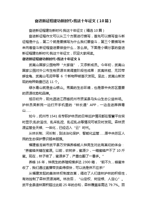 奋进新征程建功新时代·我这十年征文（10篇）