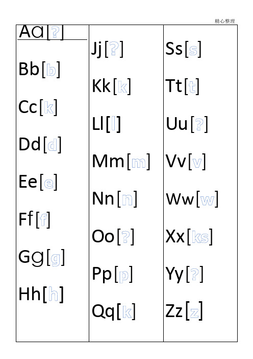 (完整word版)自然拼读字母组合及音标