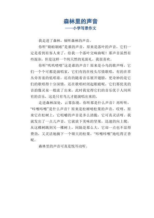 小学四年级写景习作范文:森林里的声音_小学写景作文