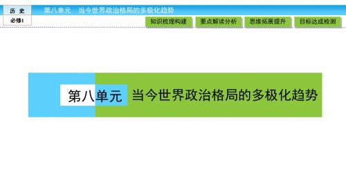 2018-2019学年人教版必修一 第八单元 两极世界的形成 课件(17张)