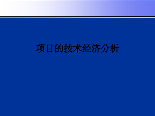 项目的技术经济分析ppt课件