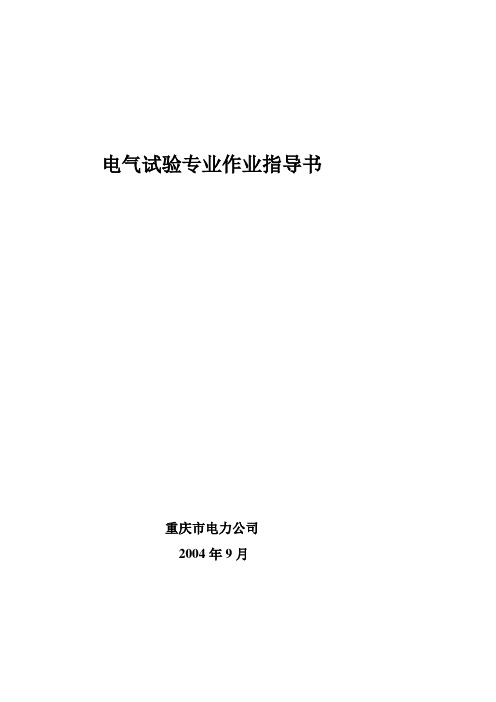 电气试验标准化作业指导书