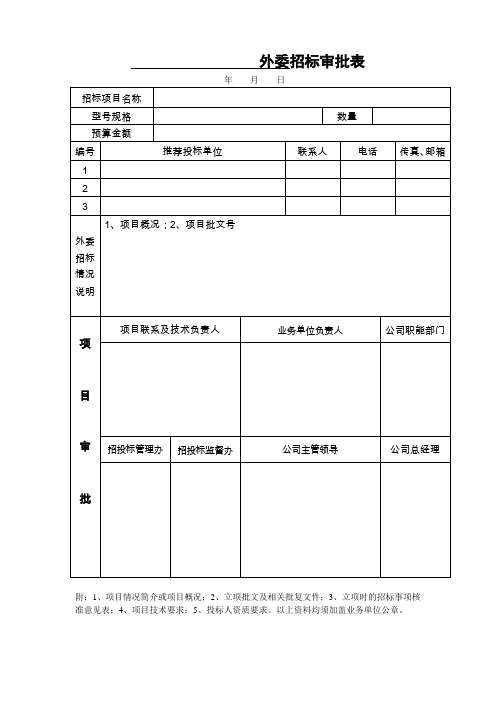 招投标常用表格(全)