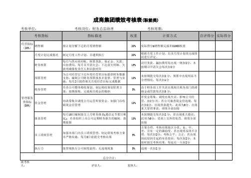 财务总监助理考核表