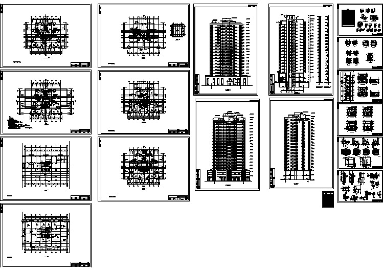 某高层单身公寓建筑设计施工cad图纸