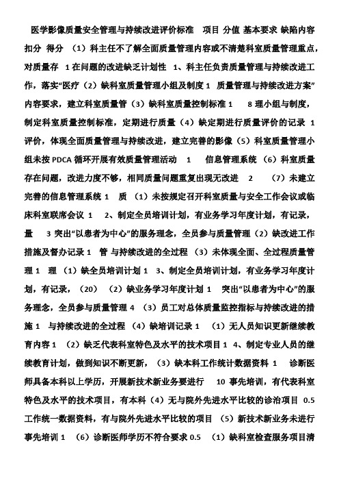 医学影像质量安全管理与持续改进评价标准[1]