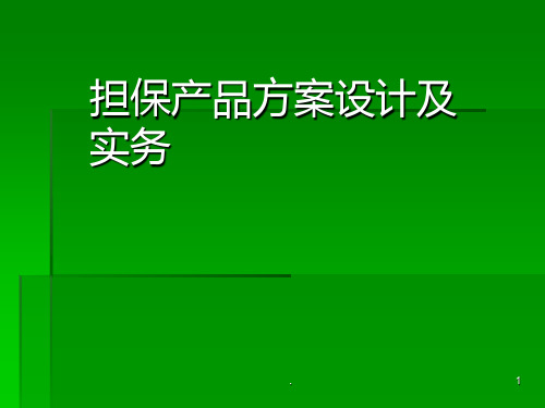 担保产品方案设计及实务