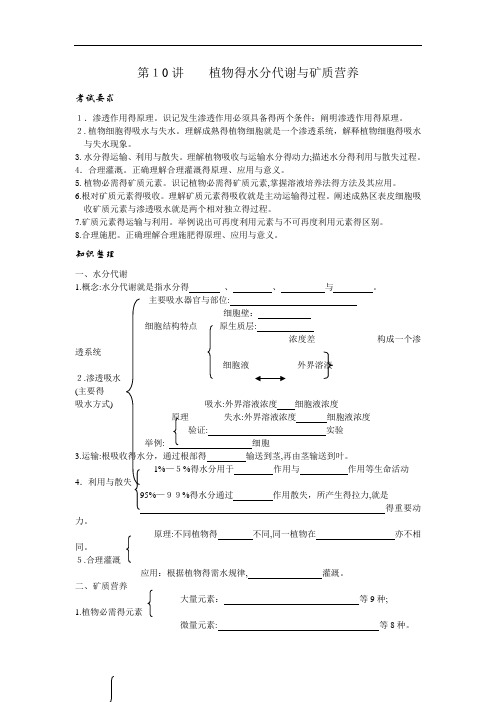 植物的水分代谢