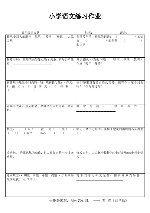 小学五年级语文自我提高I (27)