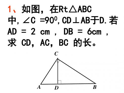 (2019版)九年级数学射影定理