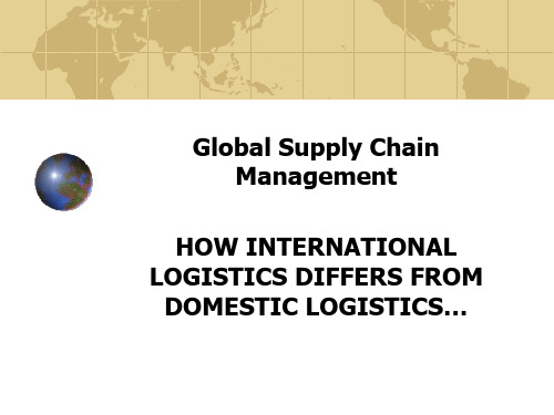 Intl Logisitics VS Domestic Logistics