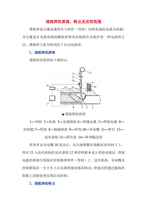 埋弧焊的原理、特点及应用范围