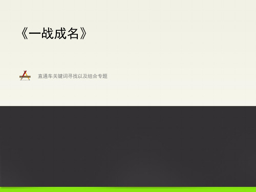 直通车关键词寻找以及组合专题演示教学