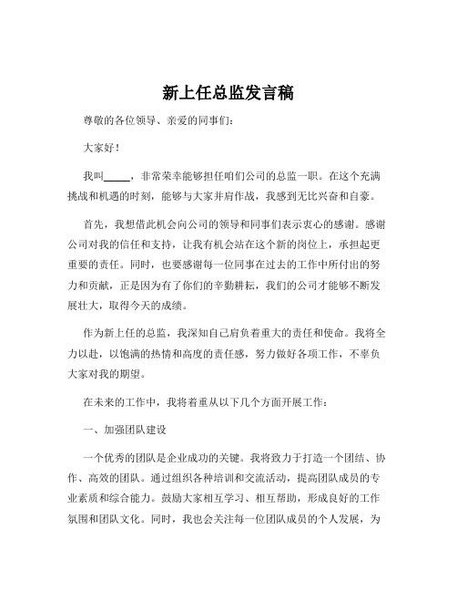 新上任总监发言稿