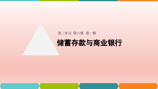 高中政治人教版必修一经济生活6.1 储蓄存款与商业银行 课件