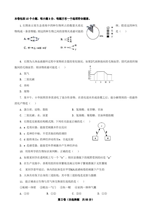 2010年中考模拟生物试卷(四)(人教版)[1]