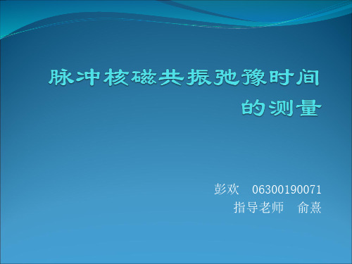 脉冲核磁共振弛豫时间的测量