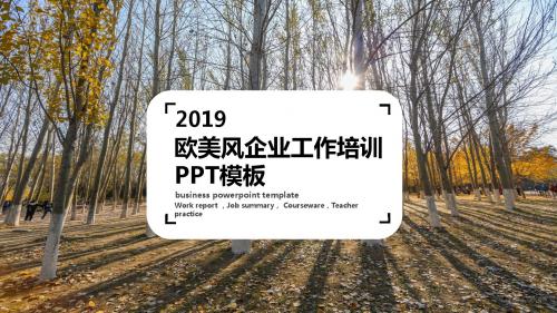 2019欧美风企业工作培训PPT模板