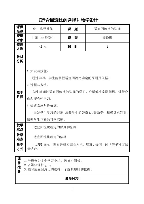 9.适宜回流比的选择