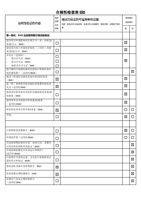 合规性检查表EHS