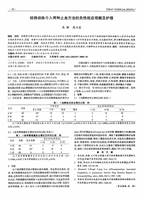 经桡动脉介入两种止血方法的负性效应观察及护理