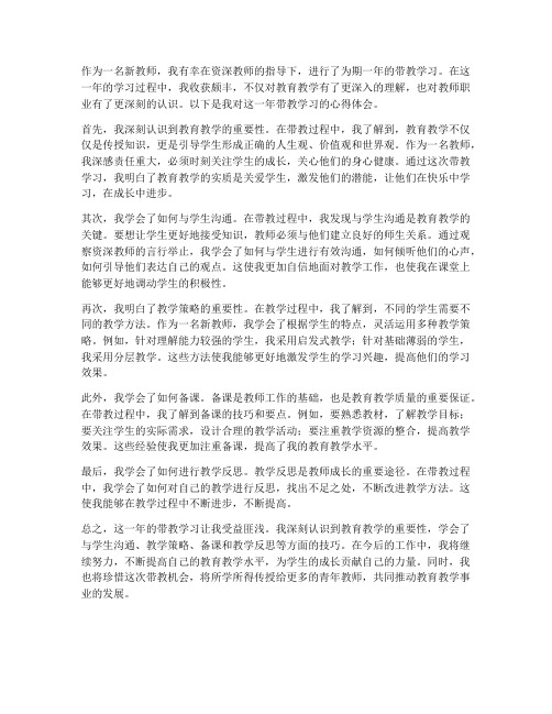 新教师带教心得体会