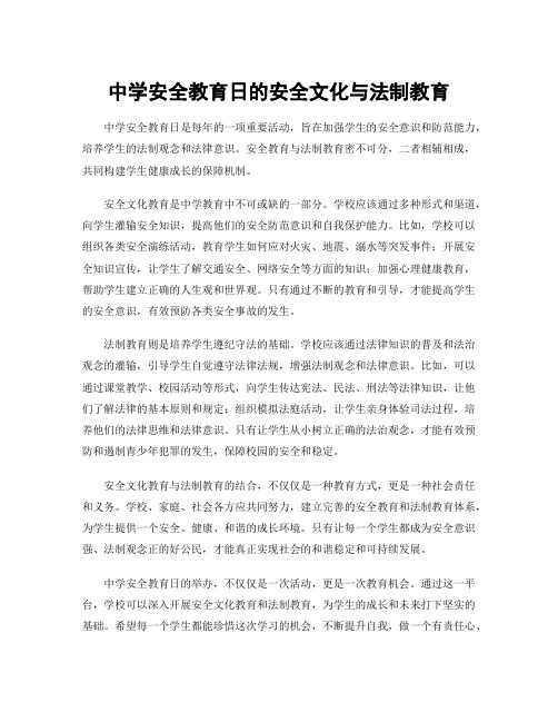 中学安全教育日的安全文化与法制教育