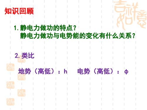 陕西省蓝田县前卫中学人教版高中物理选修3-1复习课件：15电势差(共12张PPT)