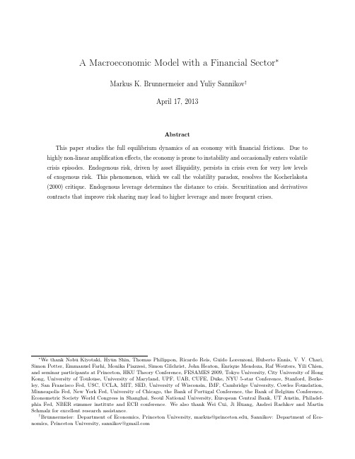 A Macroeconomic Model with a Financial Sector